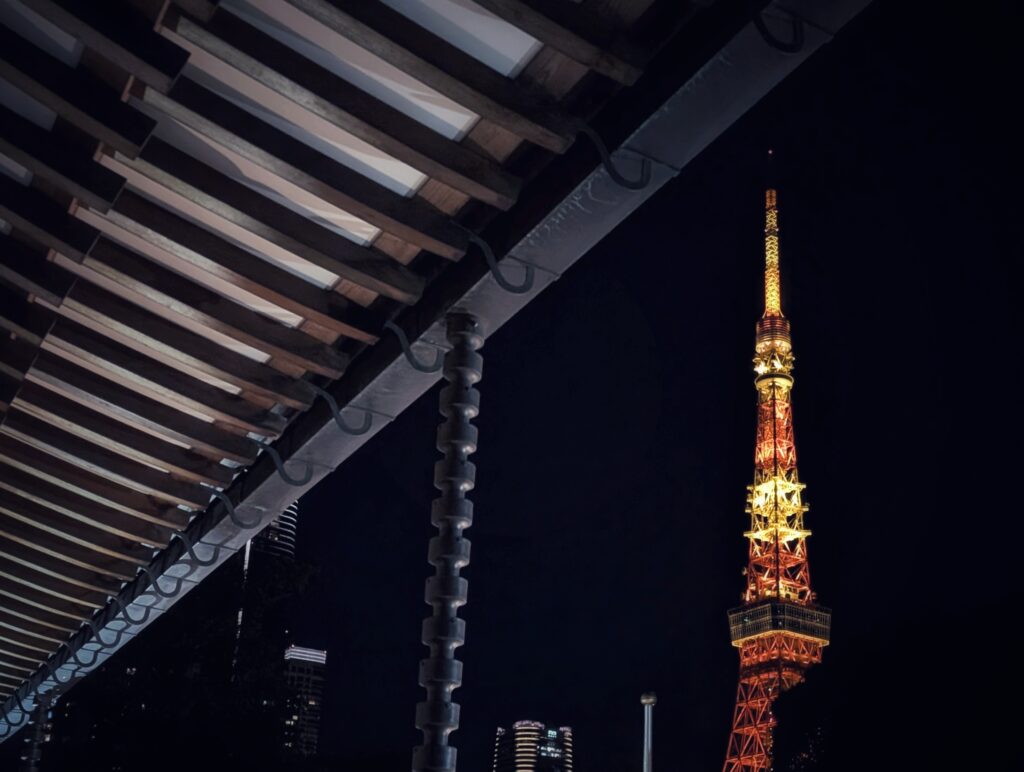 夜の東京タワーの写真