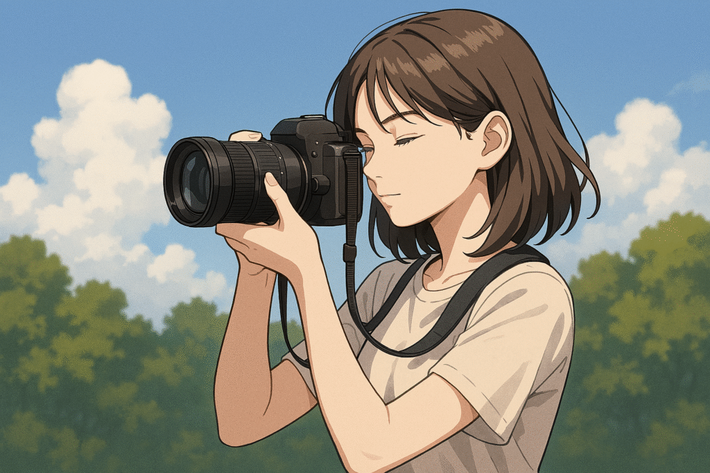 写真を撮影する女性