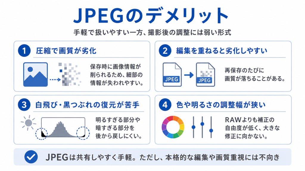 JPEGのデメリット