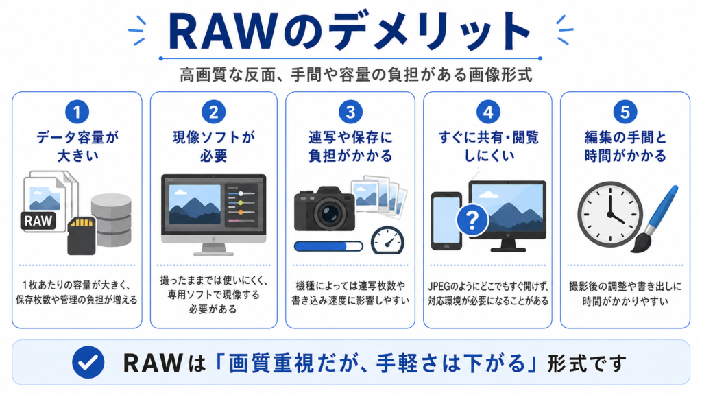 RAWのデメリット