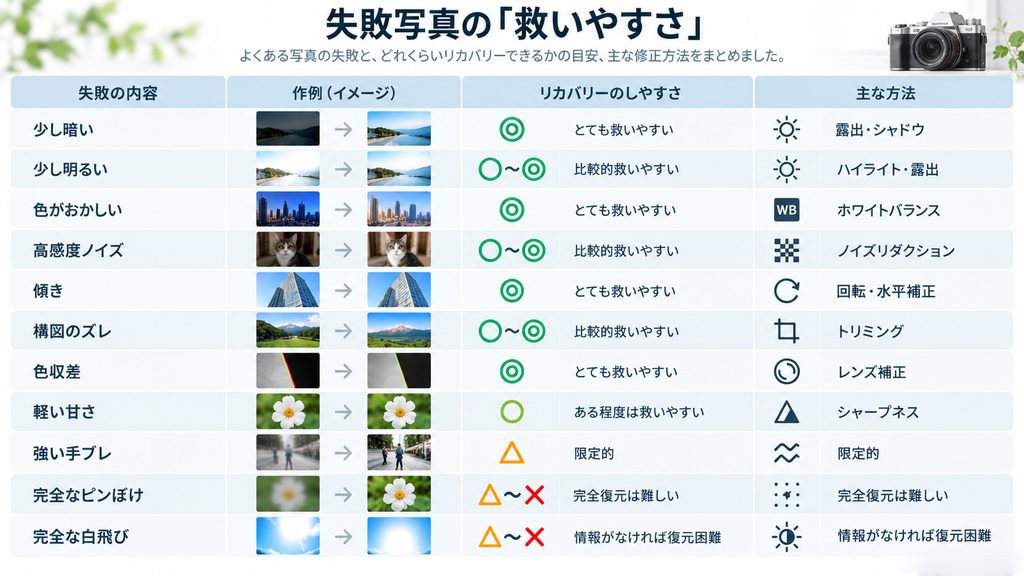 失敗写真の救いやすさ
